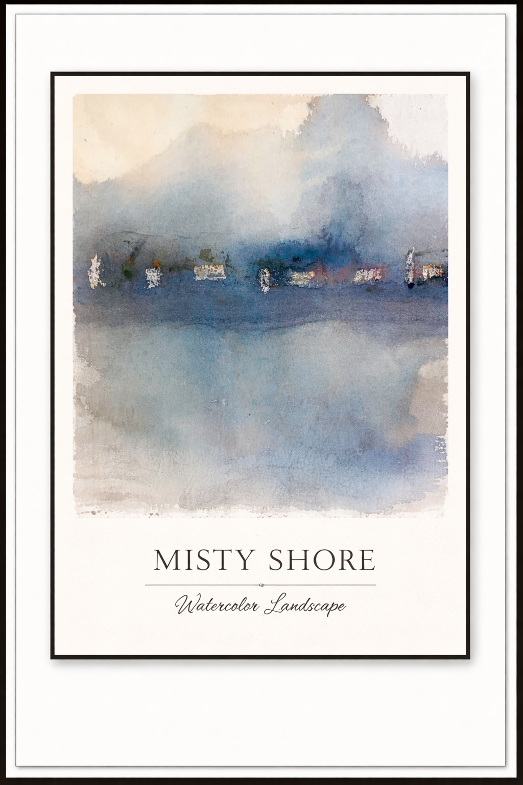 Misty Shore – Watercolor Landscape Poster