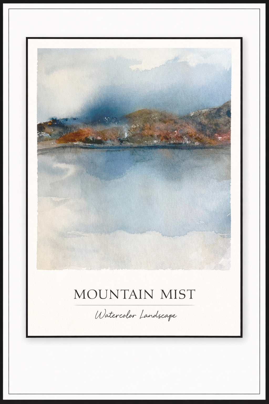 Mountain Mist – Watercolor Landscape Poster