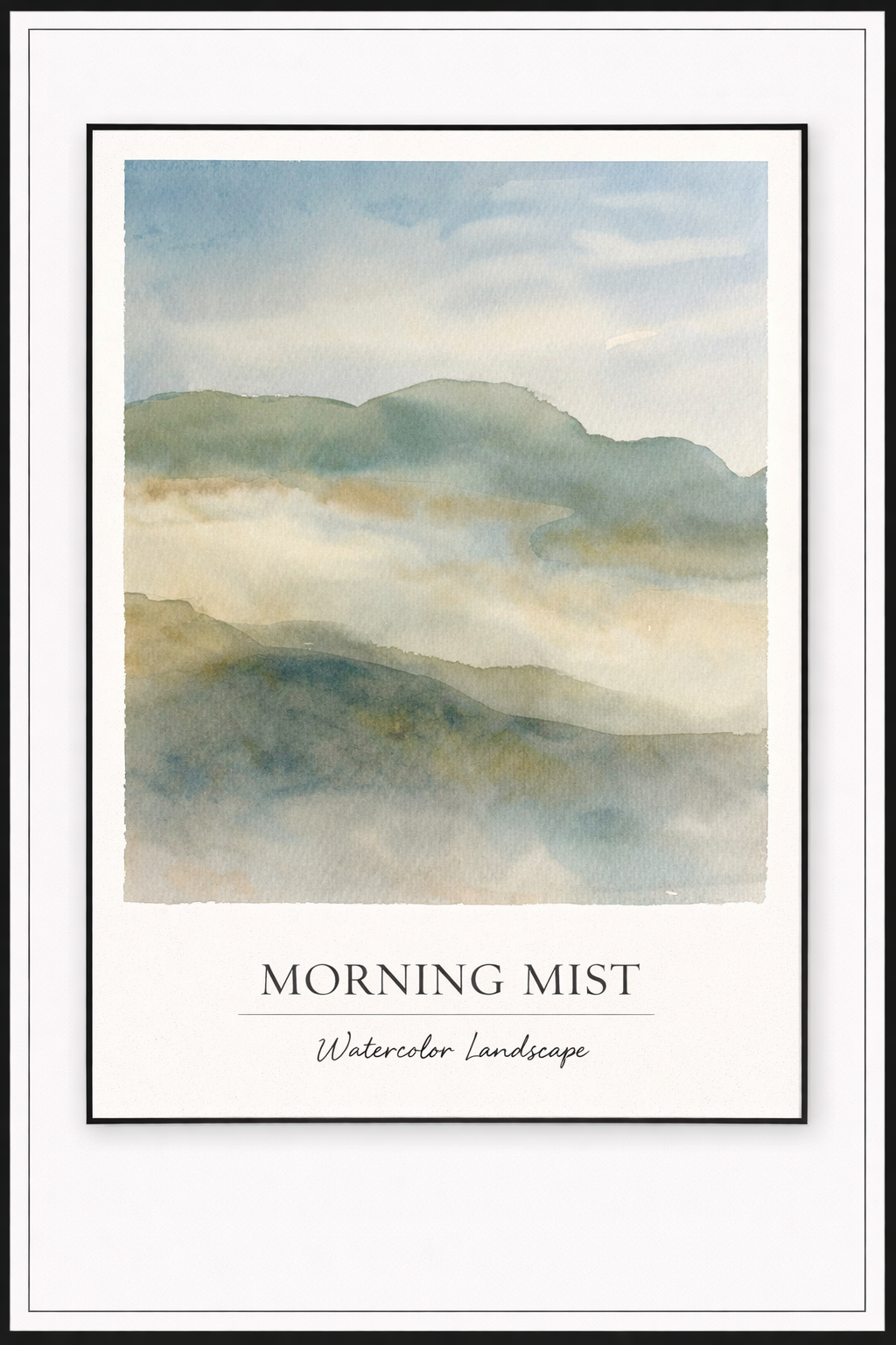 Morning Mist – Watercolor Landscape Poster