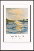 Tranquil Sunset – Watercolor Landscape Poster