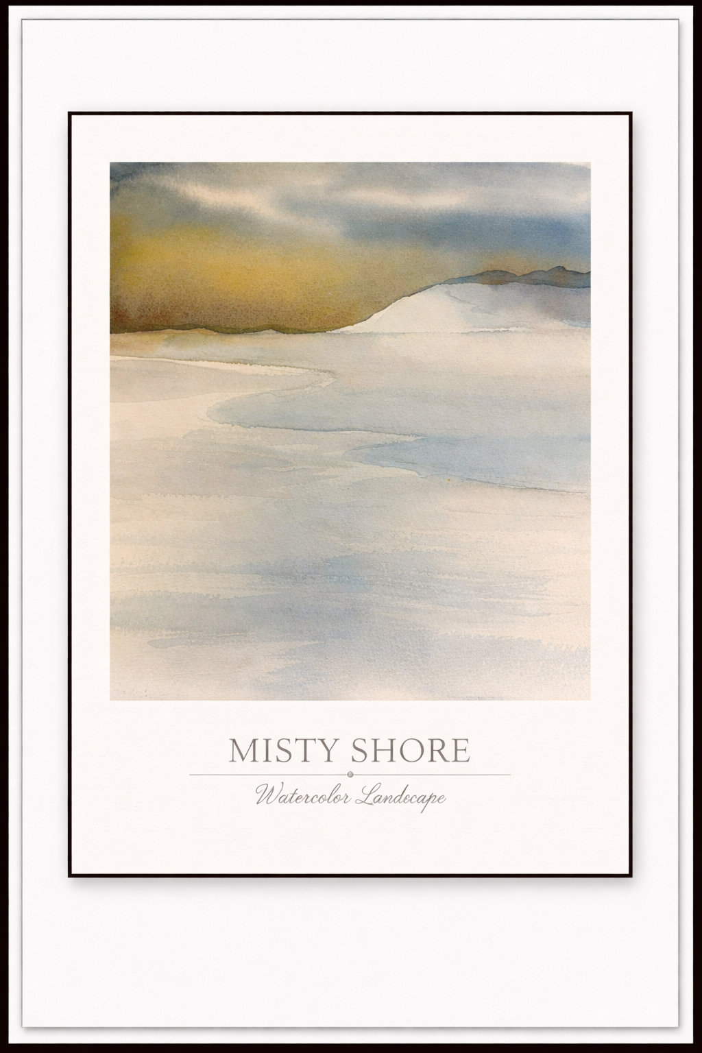 Misty Shore – Watercolor Landscape Poster