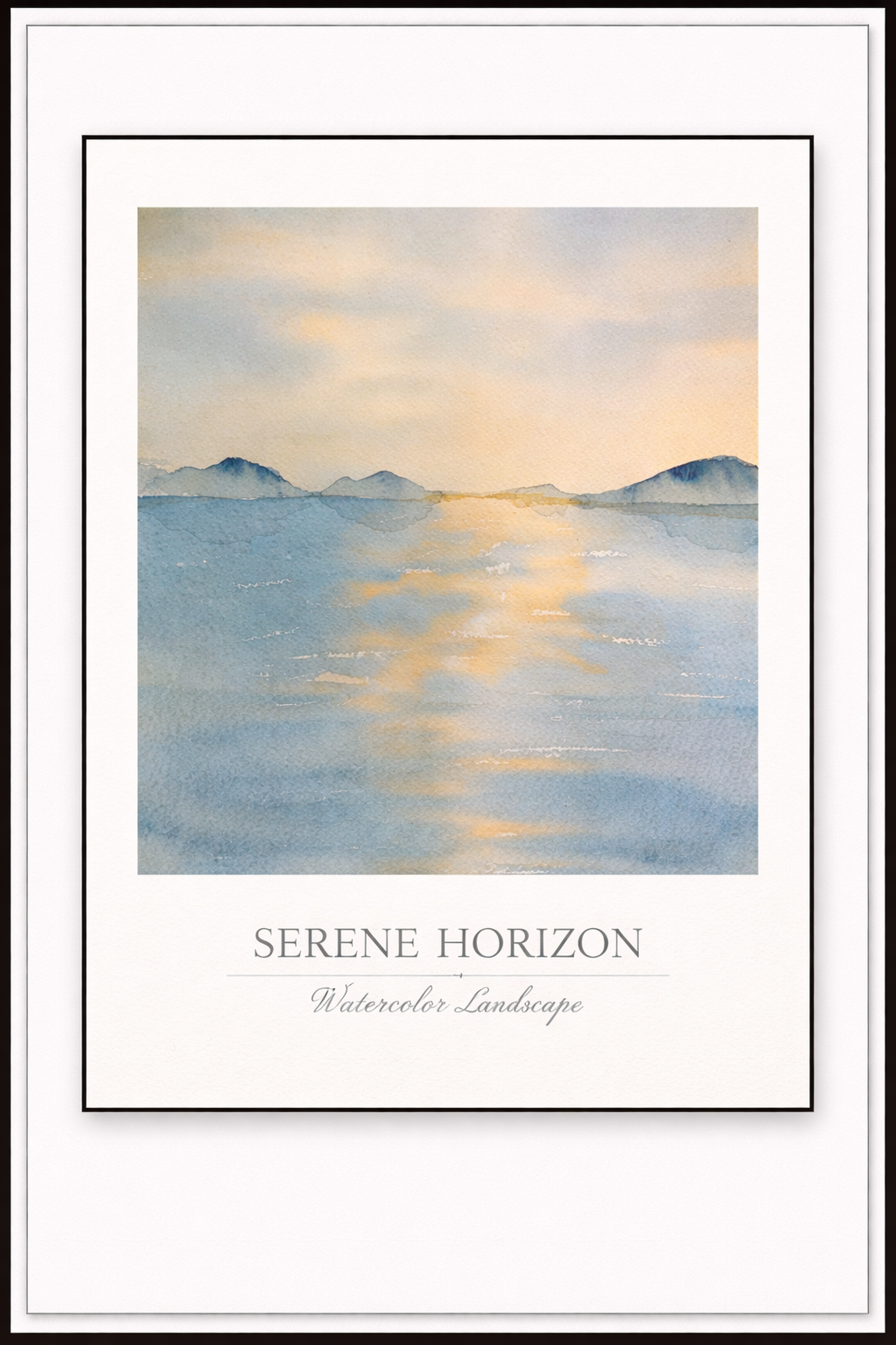Serene Horizon – Watercolor Landscape Poster