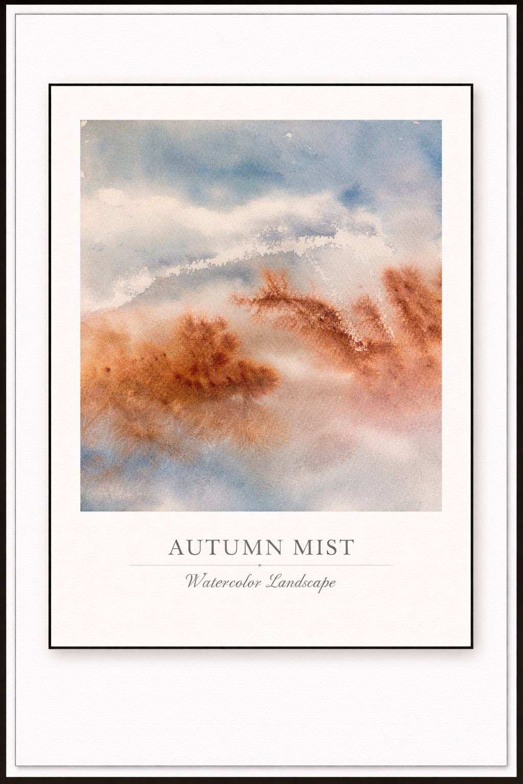 Autumn Mist – Watercolor Landscape Poster