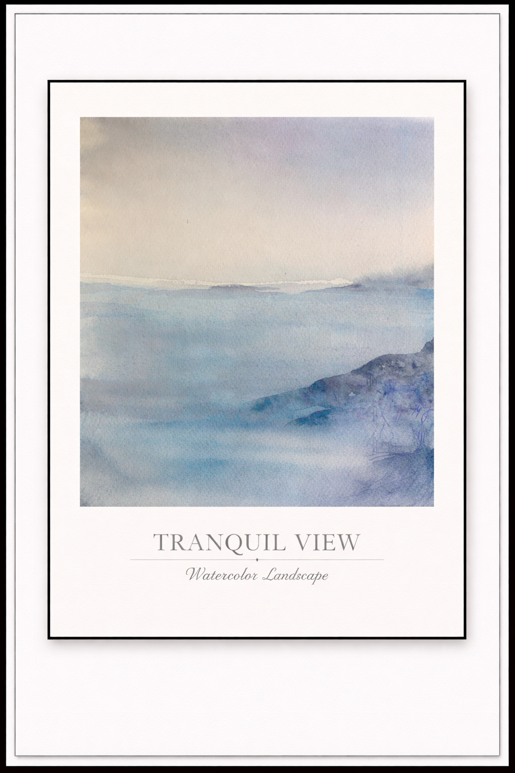 Tranquil View – Watercolor Landscape Poster