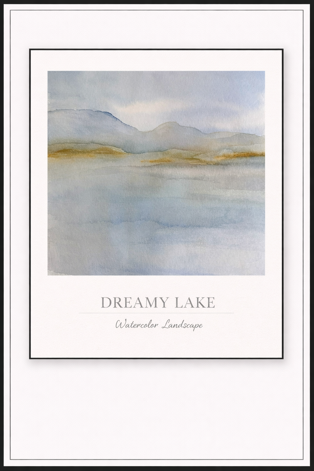 Dreamy Lake – Watercolor Landscape Poster