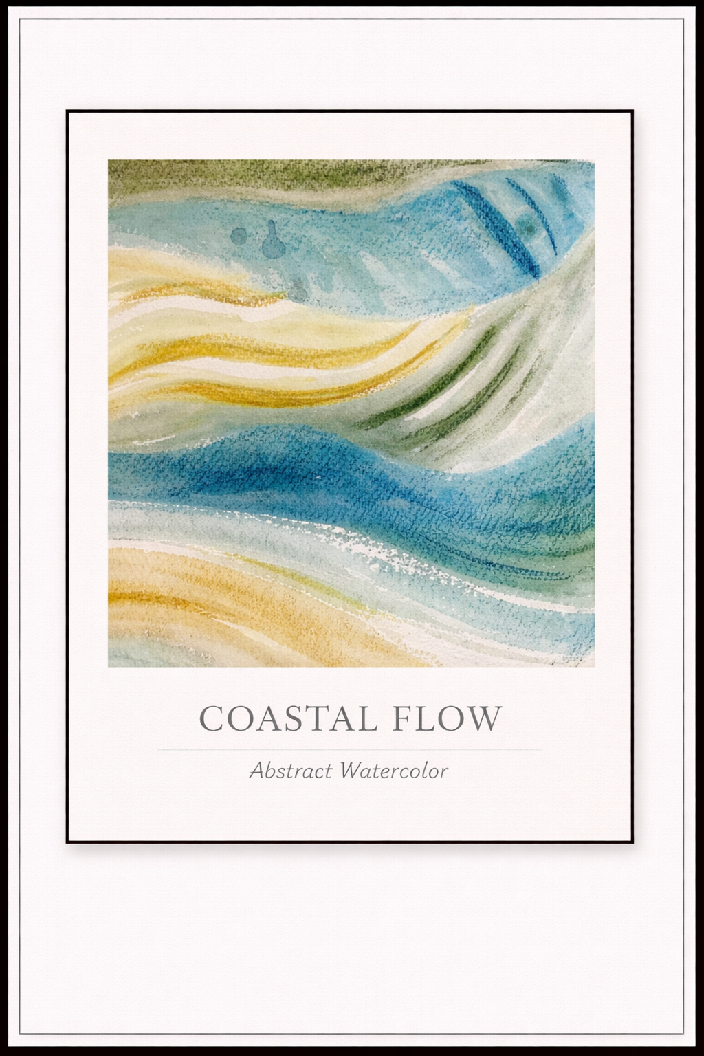 Coastal Flow – Abstract Watercolor Poster
