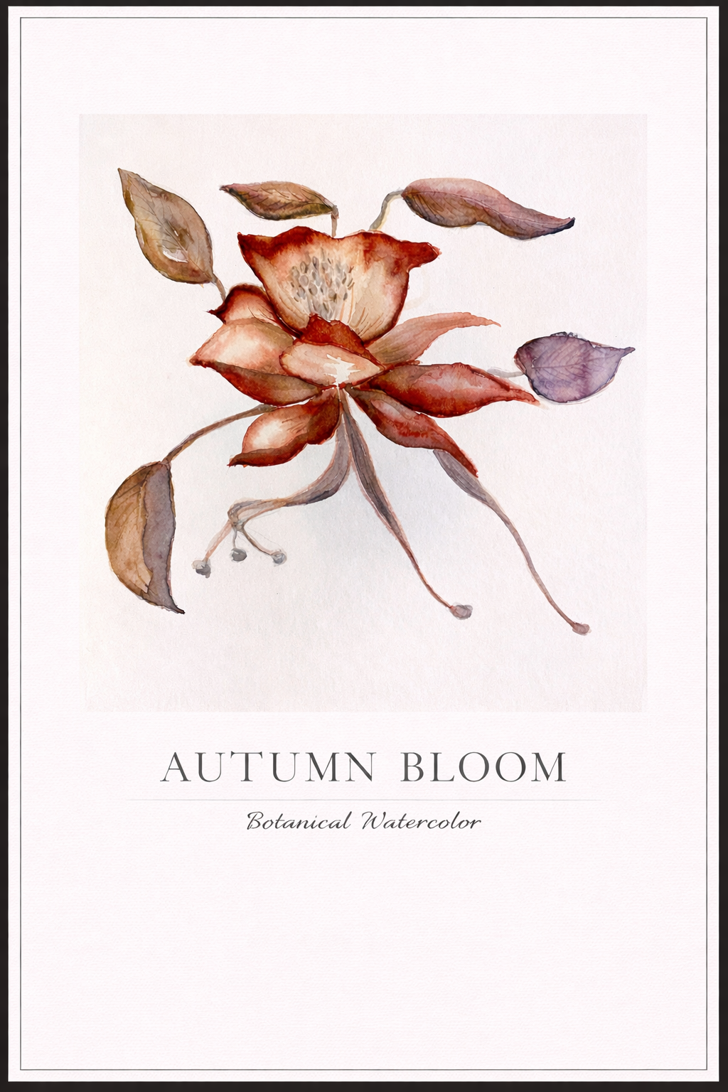 Autumn Bloom – Botanical Watercolor Poster