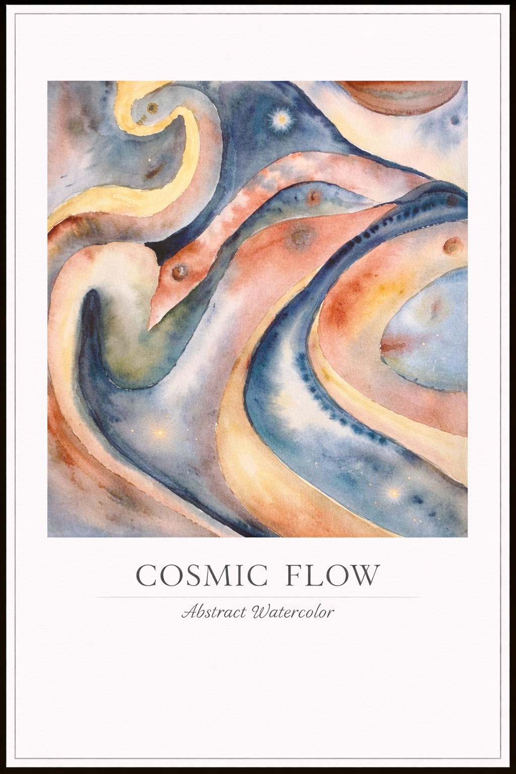 Cosmic Flow – Abstract Watercolor Poster