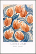 Blooming Waves – Botanical Watercolor Poster