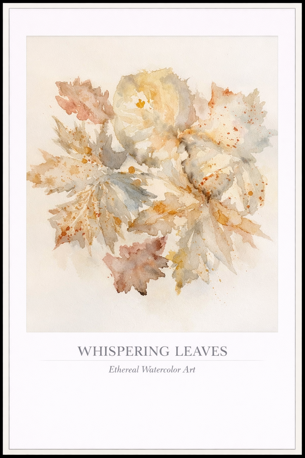 Whispering Leaves – Abstract Botanical Watercolor Poster