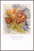 Moody Tulips – Watercolor Floral Poster