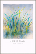 Serene Grass – Abstract Botanical Watercolor Poster