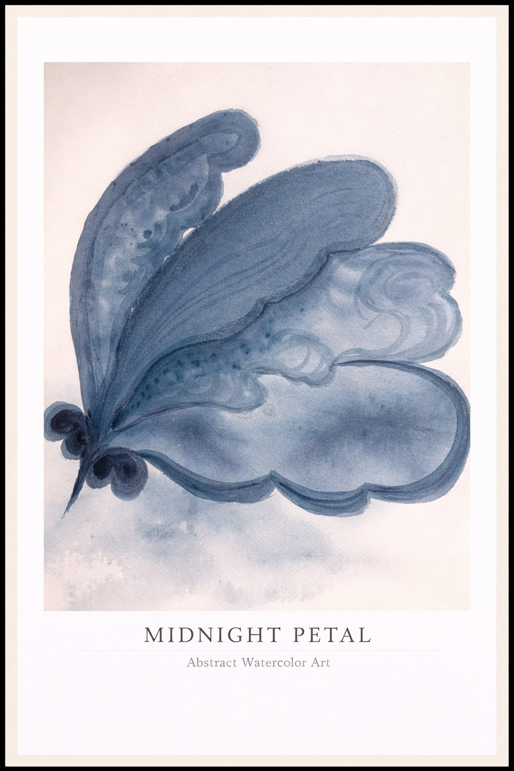 Midnight Petal – Abstract Watercolor Art Poster