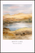 Misty Lake – Watercolor Landscape Poster
