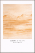 Serene Horizon – Monochrome Watercolor Poster