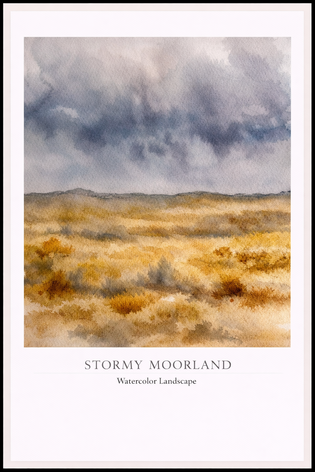 Golden Fields – Watercolor Landscape Poster
