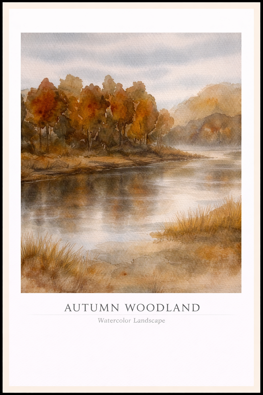 Autumn Woodland – Watercolor Landscape Poster