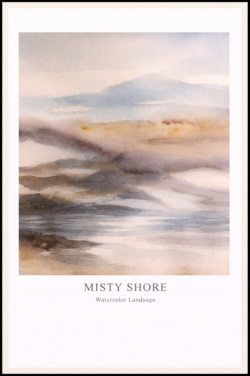 Misty Shore – Watercolor Landscape Poster