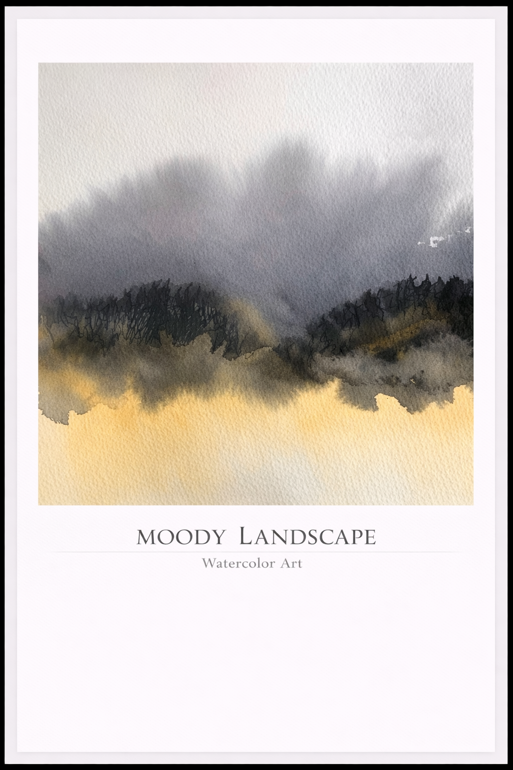 Moody Landscape – Watercolor Art Poster