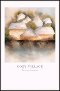 Cozy Village – Watercolor Landscape Poster