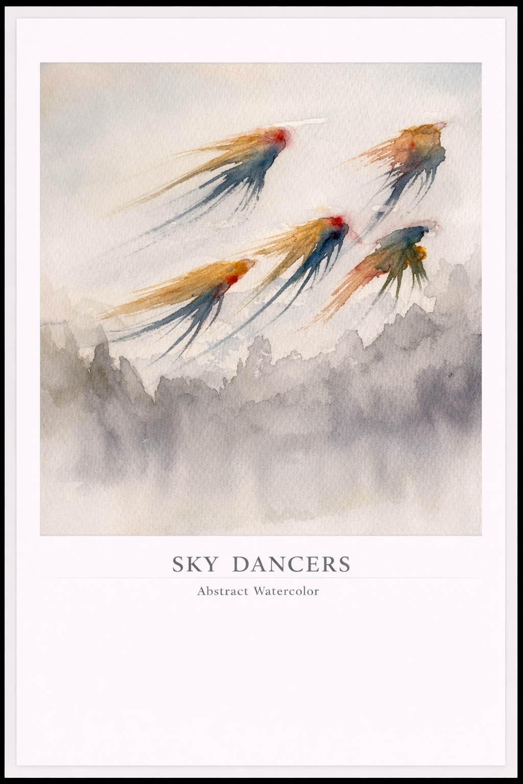 Sky Dancers – Abstract Watercolor Poster