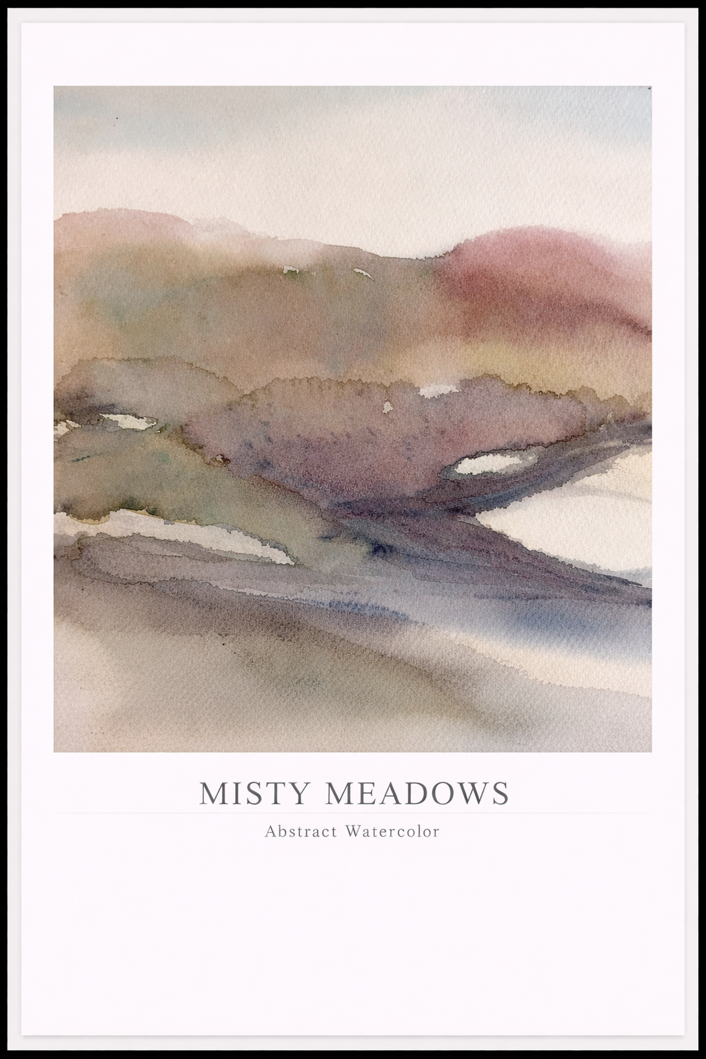 Misty Meadows – Abstract Watercolor Poster