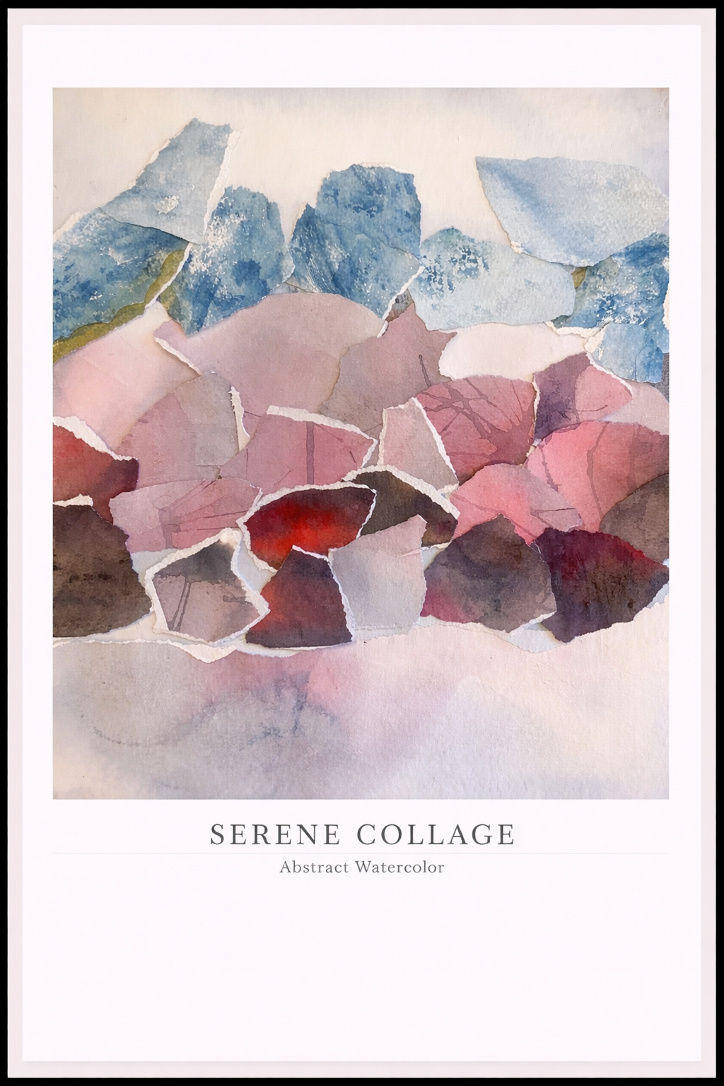 Serene Collage – Abstract Watercolor Poster