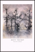 Misty Thicket – Abstract Forest Watercolor Poster