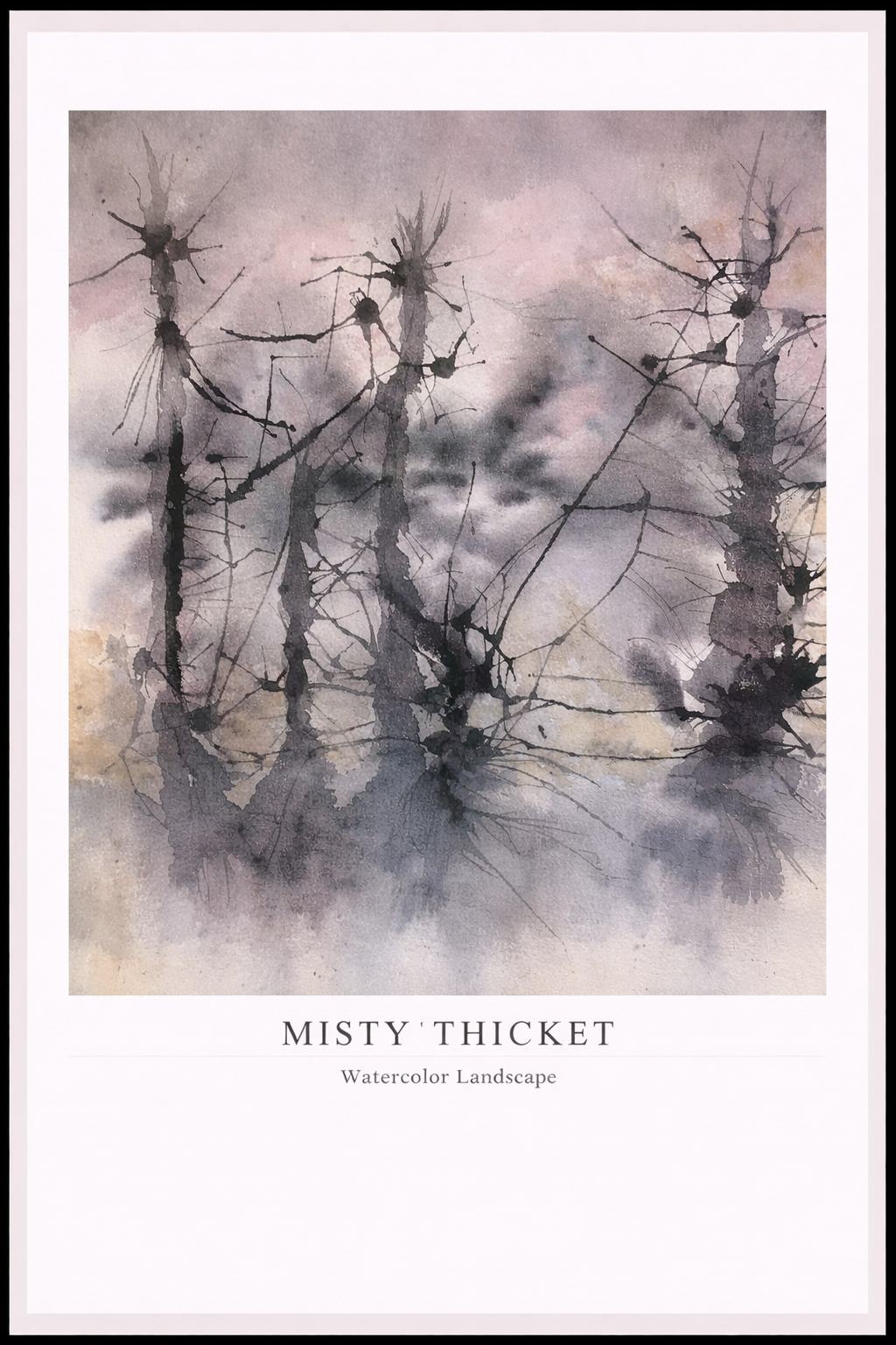 Misty Thicket – Abstract Forest Watercolor Poster