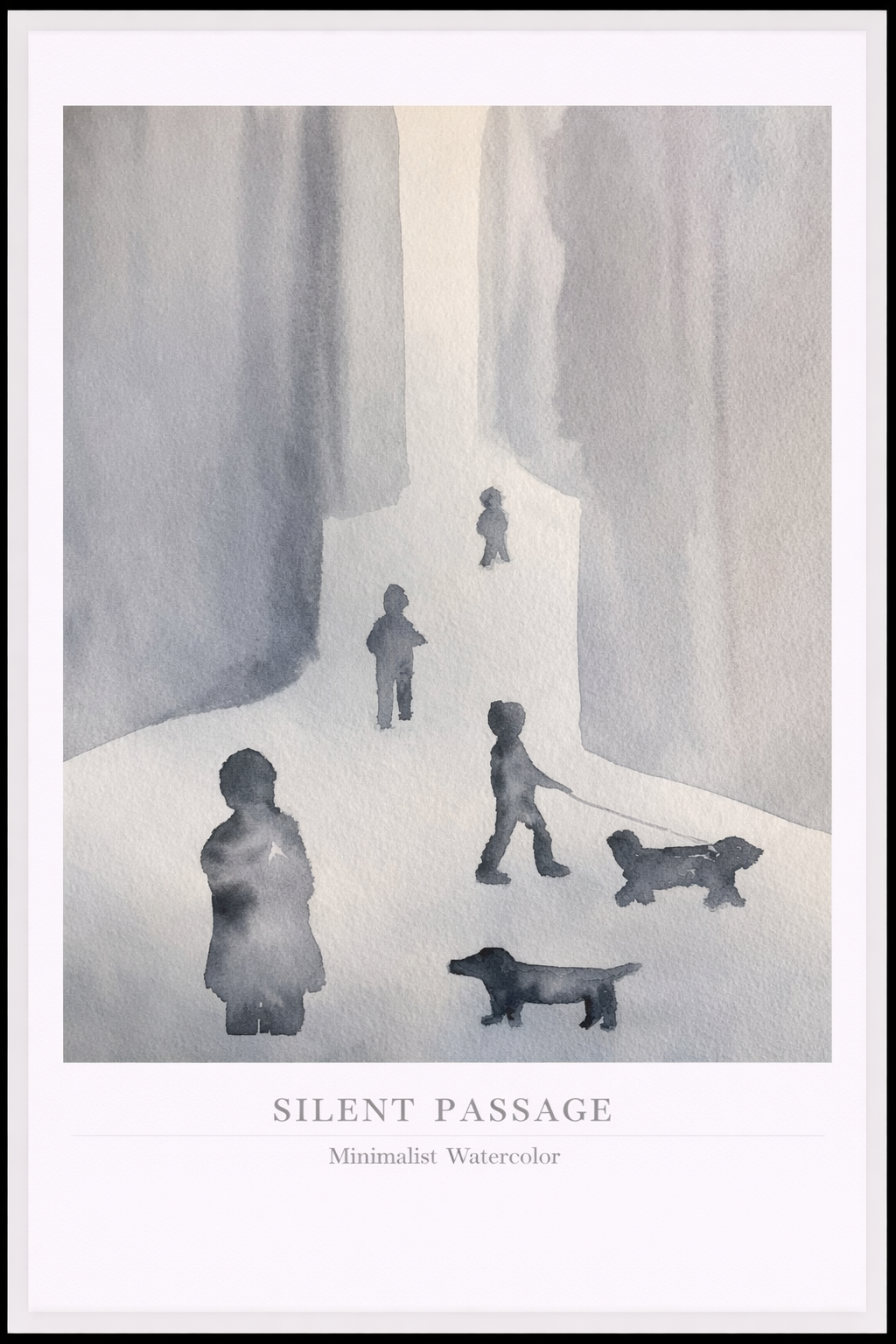 Silent Passage – Minimalist Watercolor Poster