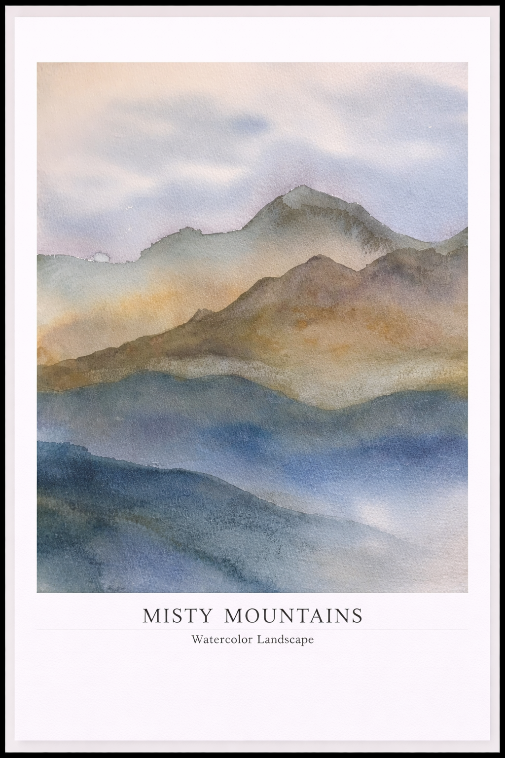 Misty Mountains – Watercolor Landscape Poster