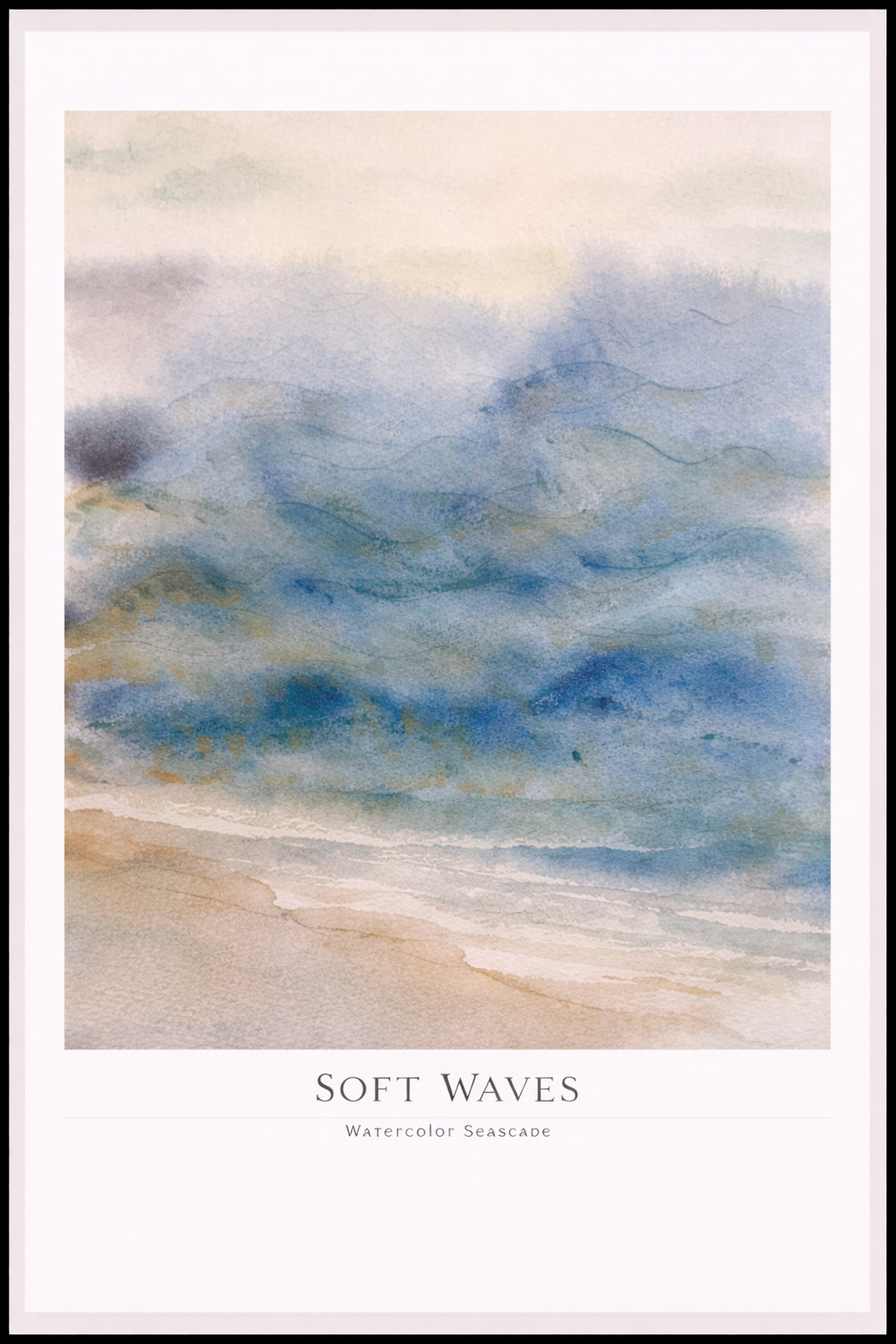 Soft Waves – Watercolor Seascape Poster