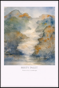 Misty Inlet – Watercolor Landscape Poster