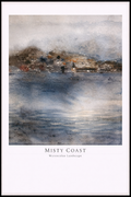 Misty Coast – Watercolor Landscape Poster