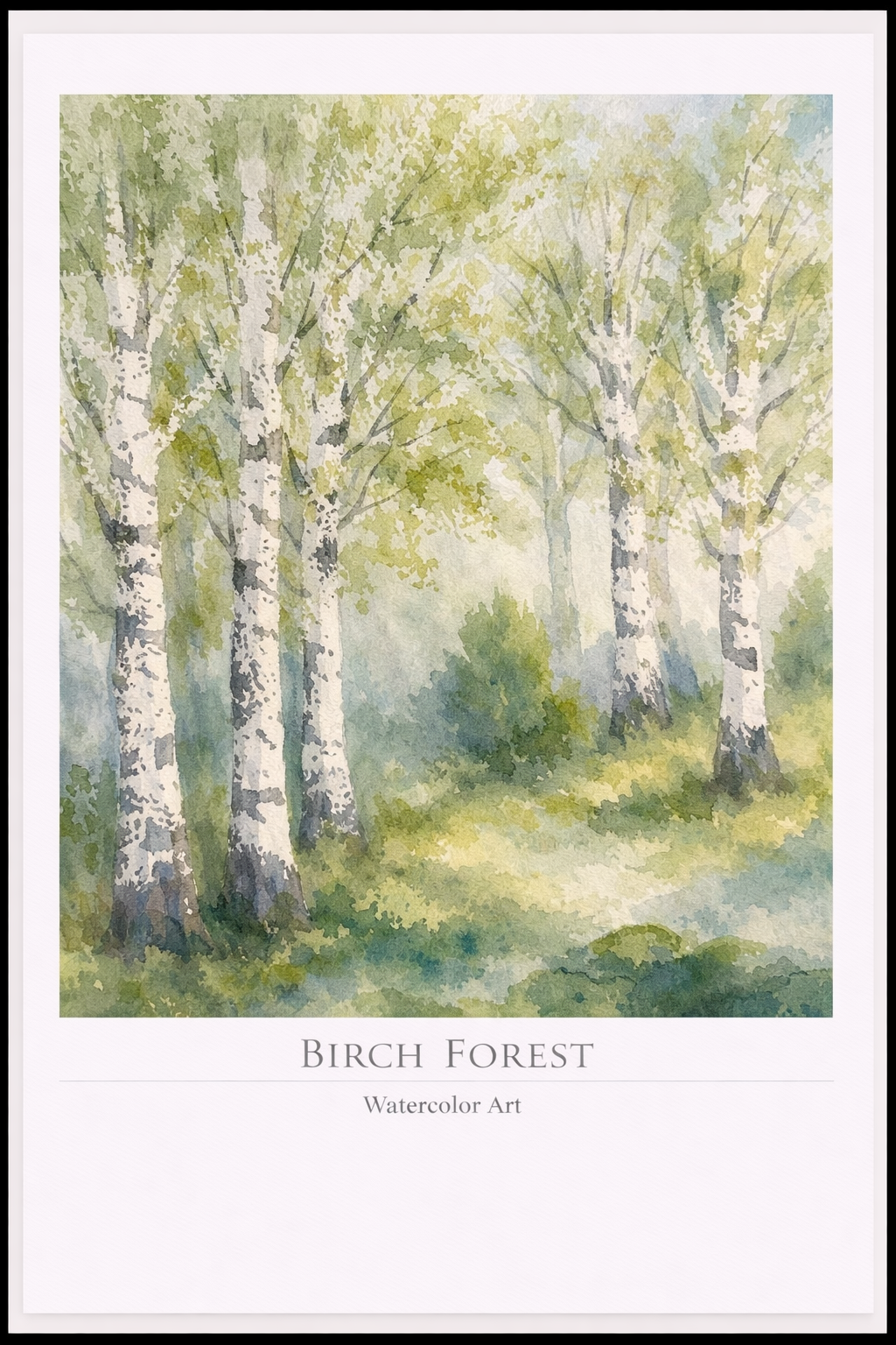 Birch Forest – Watercolor Landscape Poster