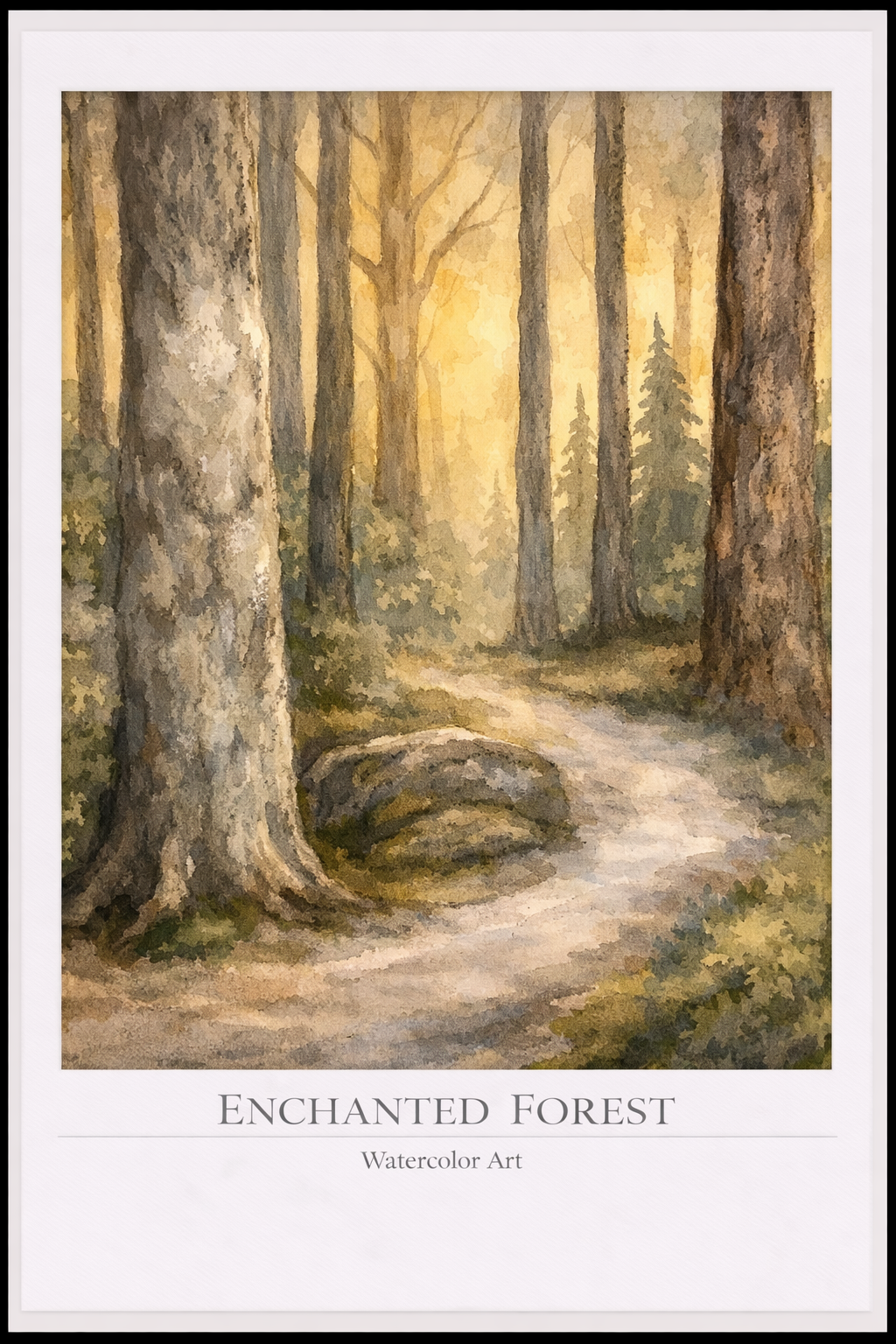 Enchanted Forest – Watercolor Art Poster