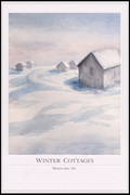 Winter Cottages – Watercolor Art Poster